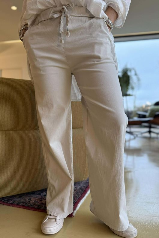  Luxury Wide Leg Magic Trouser Stone